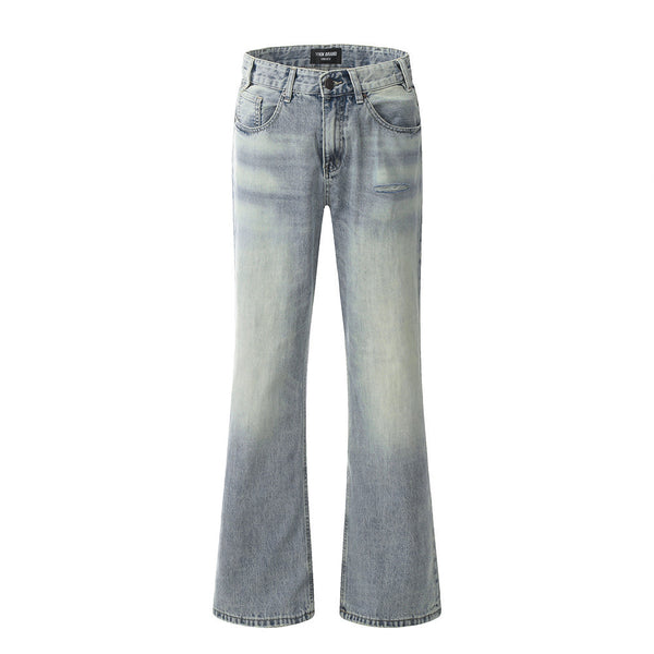 Men's Worn Washed Trousers Make Old Ripped Jeans