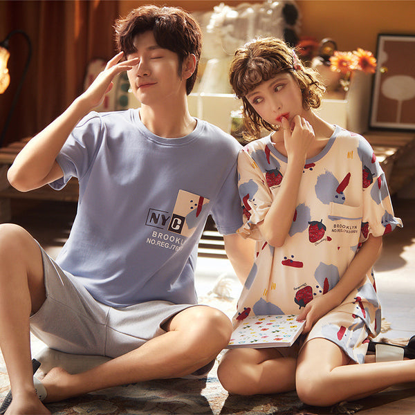 Couple Pajamas Short Sleeve Set