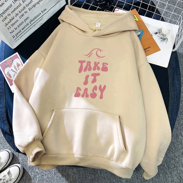 Take It Easy Letter Print Sweatshirt