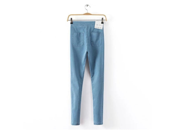 European and American women's stretch slim jeans women's slim feet pants pencil pants trousers