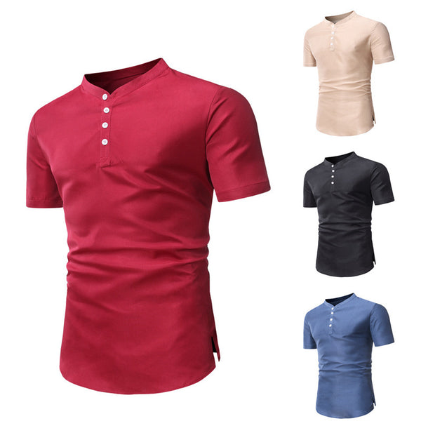 Men's Solid Color Short Sleeve T-shirt