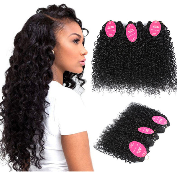 Hair Bundles Kinky Curly Hair Buns Brazilian Real Hair Curly Can Be Dyed