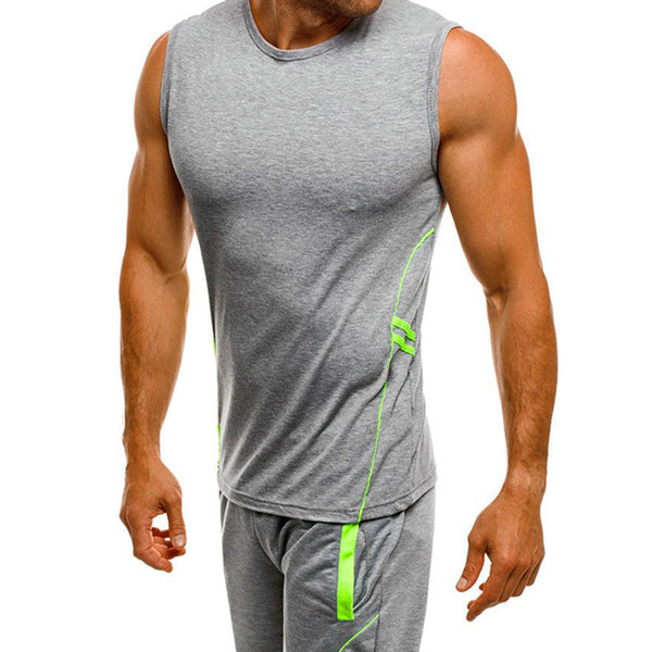 Quick-drying men's sleeveless T-shirt suit