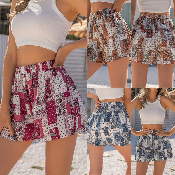 Bohemian Beach Holiday Print Shorts Foreign Trade