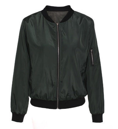 Solid color short style vertical collar leisure zipper jacket jacket jacket jacket jacket