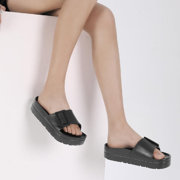 Adjustable Buckle Simple Fashion Comfortable Lightweight Cushion Slippers