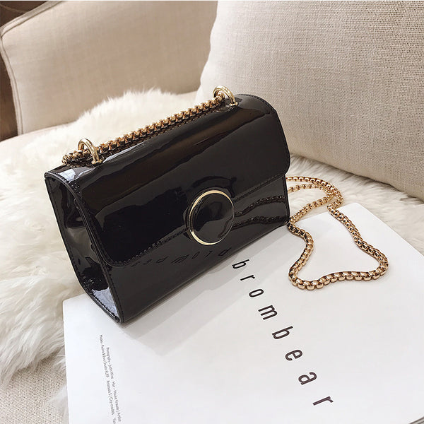 Chain Fashion Bright Face Solid Color Small Square Bag