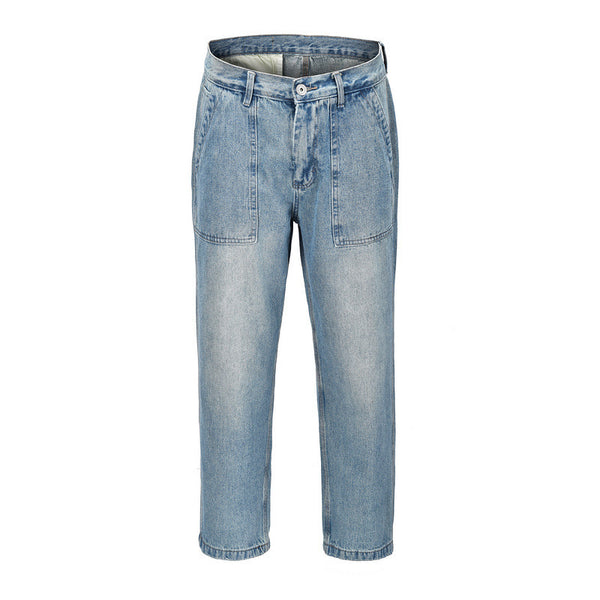 INS Same Retro Hip-hop Hip-hop Light Blue Tooling Retro Dad Jeans