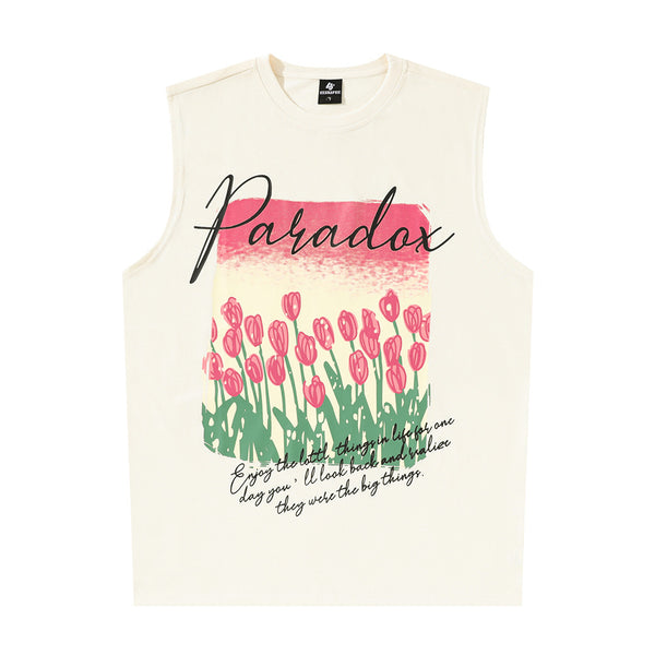 Flower Abstract Printing Casual Vest Men