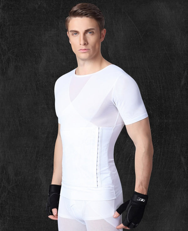 Men's corset underwear abdomen beam chest back belt shaping thin thin short sleeves reduce beer belly buckle