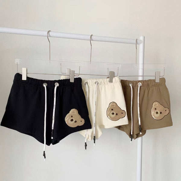 Cute Towel Embroidered Bear Wide Leg Pants