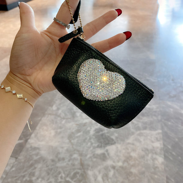 Love Mini Coin Purse Diamond Travel