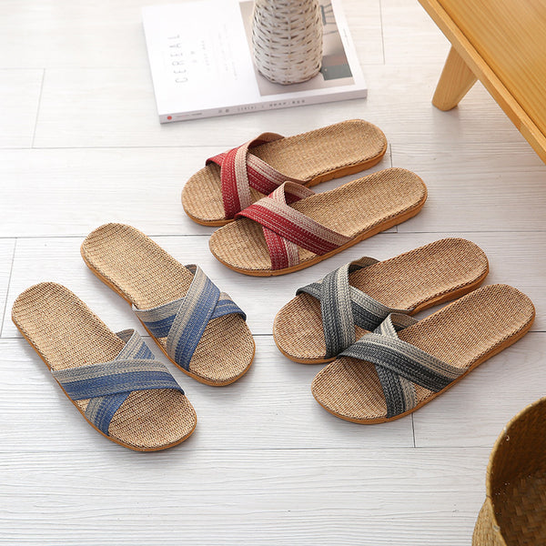 Four Seasons Home Sweat-absorbent Linen Slippers For Women