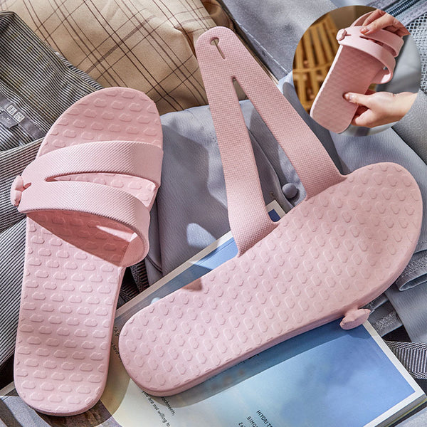 Folding Travel Slippers Hotel House Shoes Removable Non-slip Bathroom Slippers Summer Unisex Slides