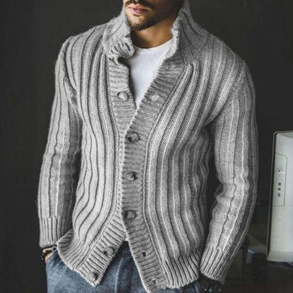 Men's Casual Single-breasted Knitted Sweater